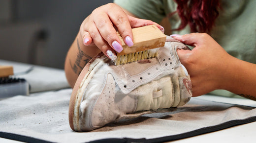 Cleaning the suede Fossil Rose Nike Dunk Low