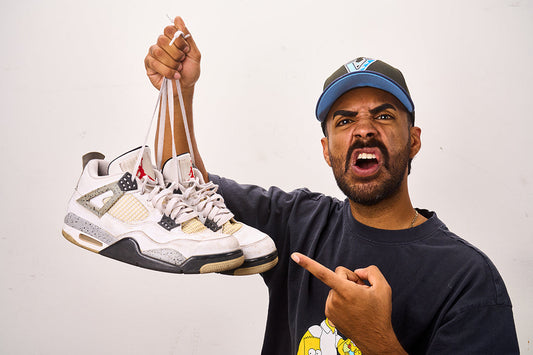 Vick Almighty cleaning Jordan 4s with Reshoevn8r Signature Laundry Kit