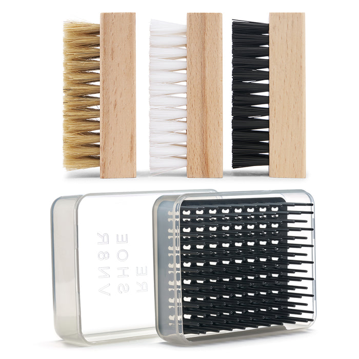 Reshoevn8r 3 brush shoe care set with bowl and drying rack combo